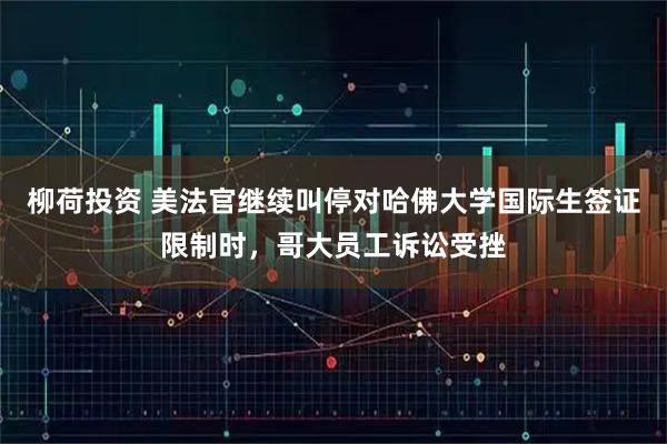 柳荷投资 美法官继续叫停对哈佛大学国际生签证限制时，哥大员工诉讼受挫