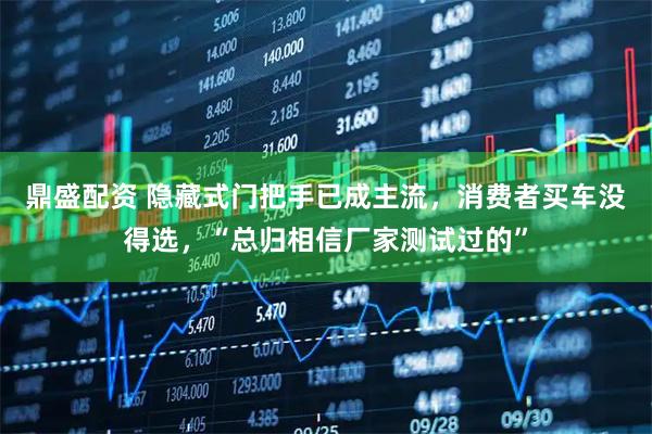 鼎盛配资 隐藏式门把手已成主流，消费者买车没得选，“总归相信厂家测试过的”