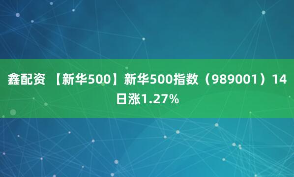 鑫配资 【新华500】新华500指数（989001）14日涨1.27%